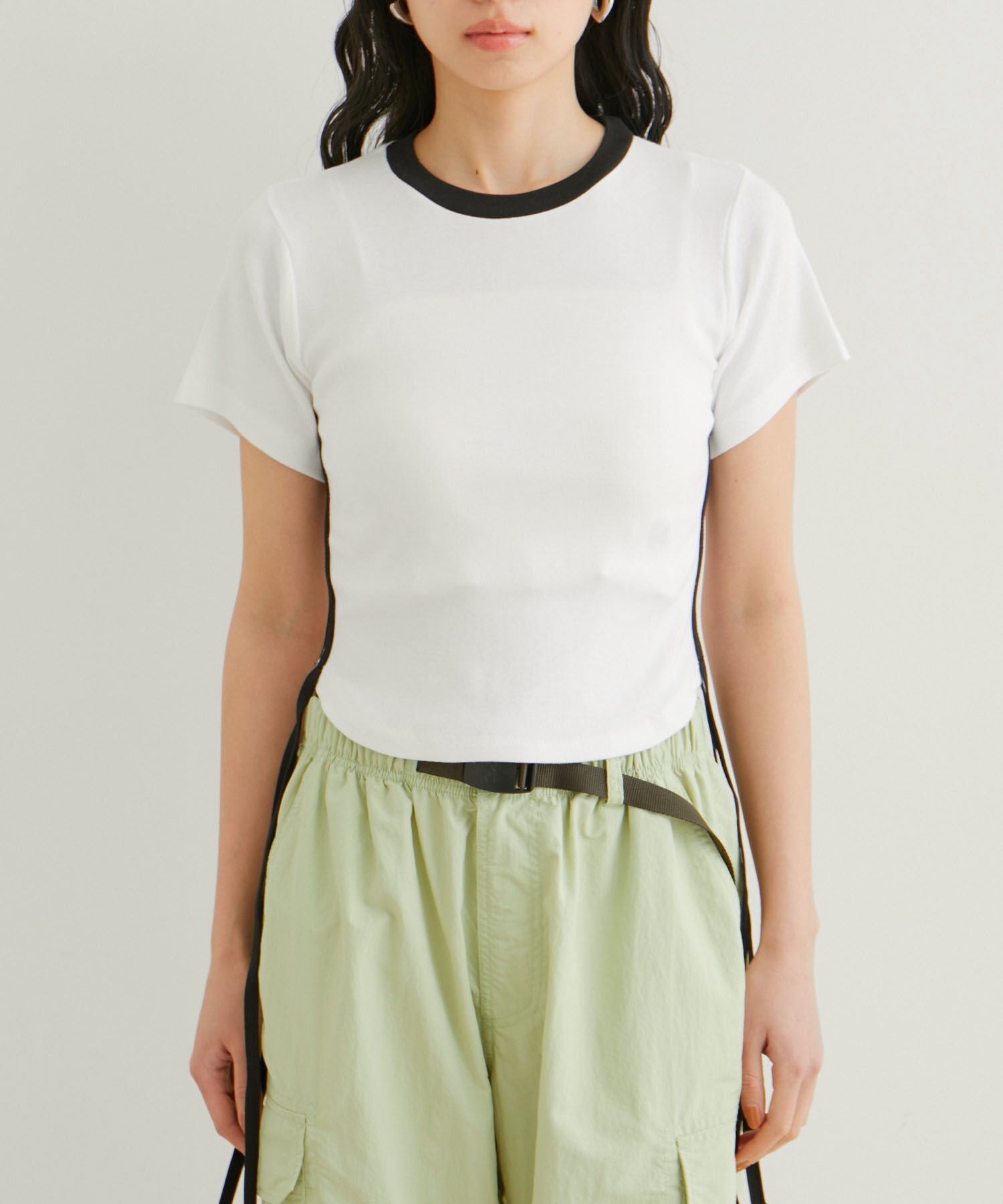 VIS「【WEB/一部店舗限定】サイドラインリボンプルオーバー」|Tシャツ・カットソー|