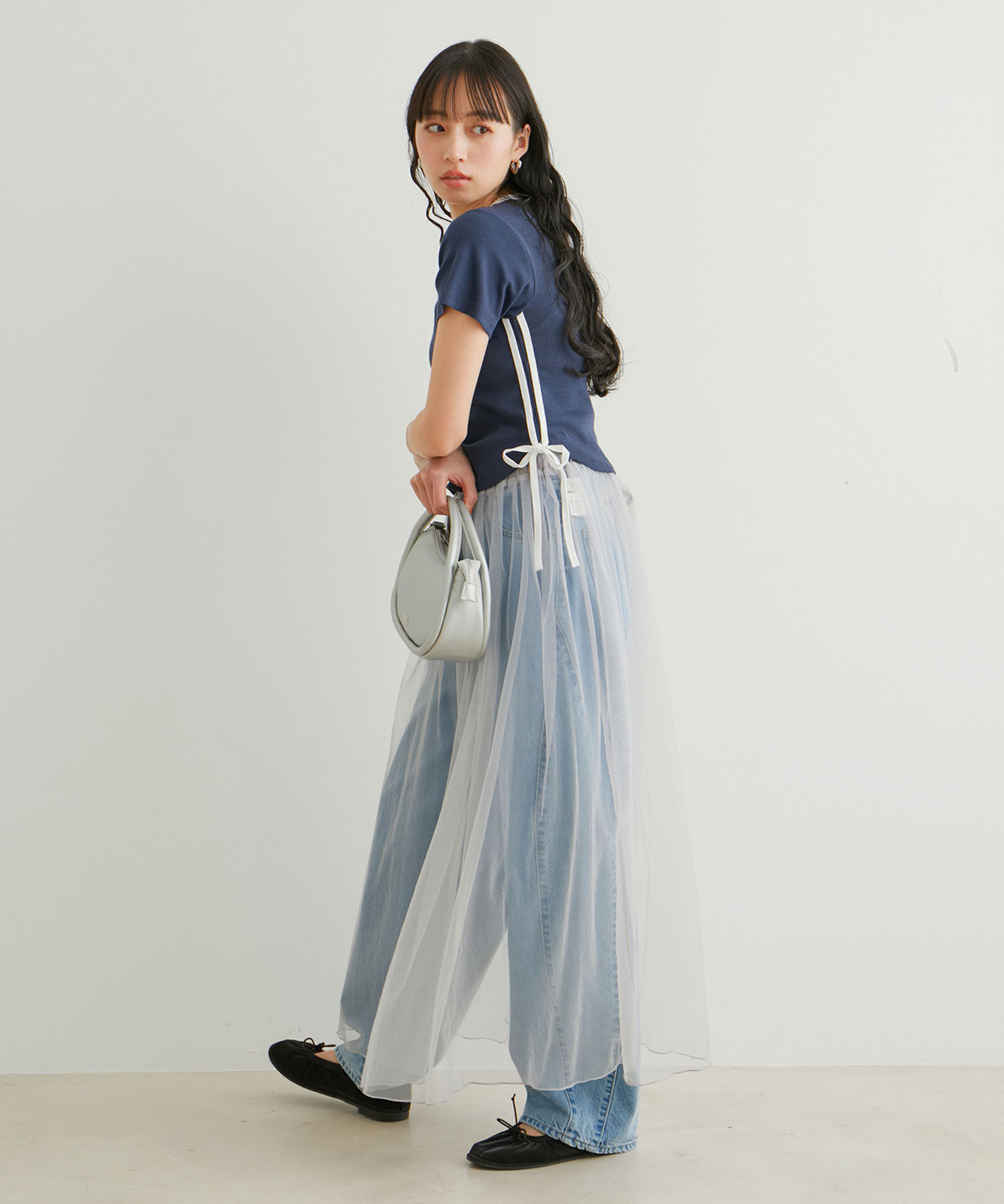 VIS「【WEB/一部店舗限定】サイドラインリボンプルオーバー」|Tシャツ・カットソー|