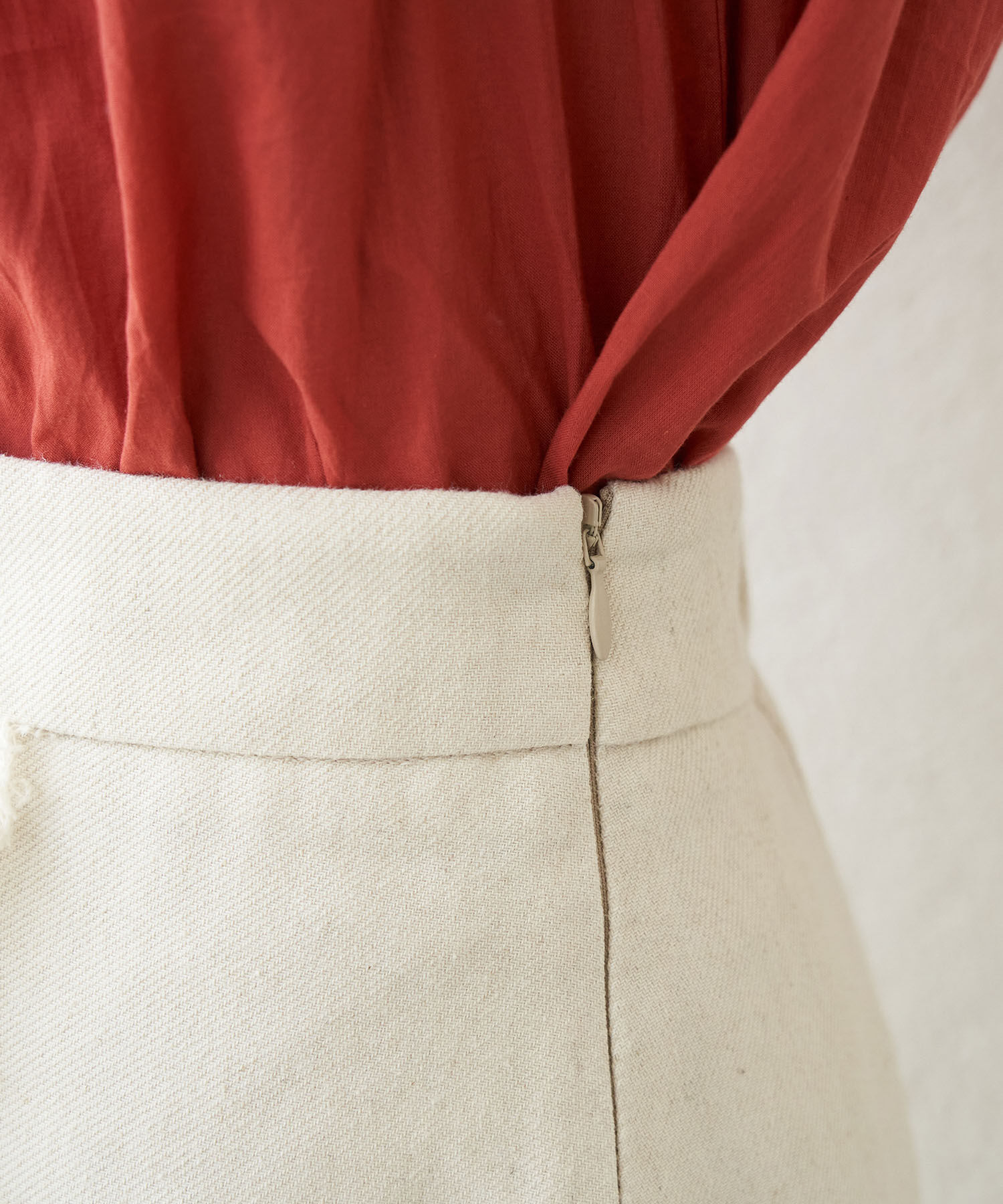 Rope&rsquo;Picnic「麻混フリンジフレアスカート」|スカート|