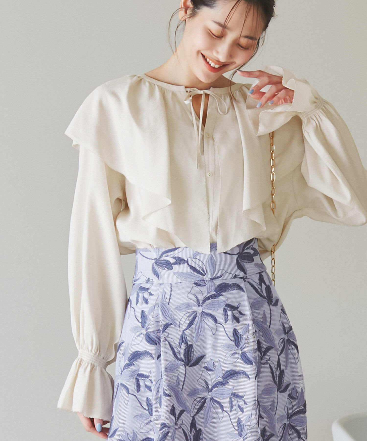 Rope&rsquo;Picnic「ラッフルカラーブラウス」|シャツ・ブラウス|ベージュ(27)