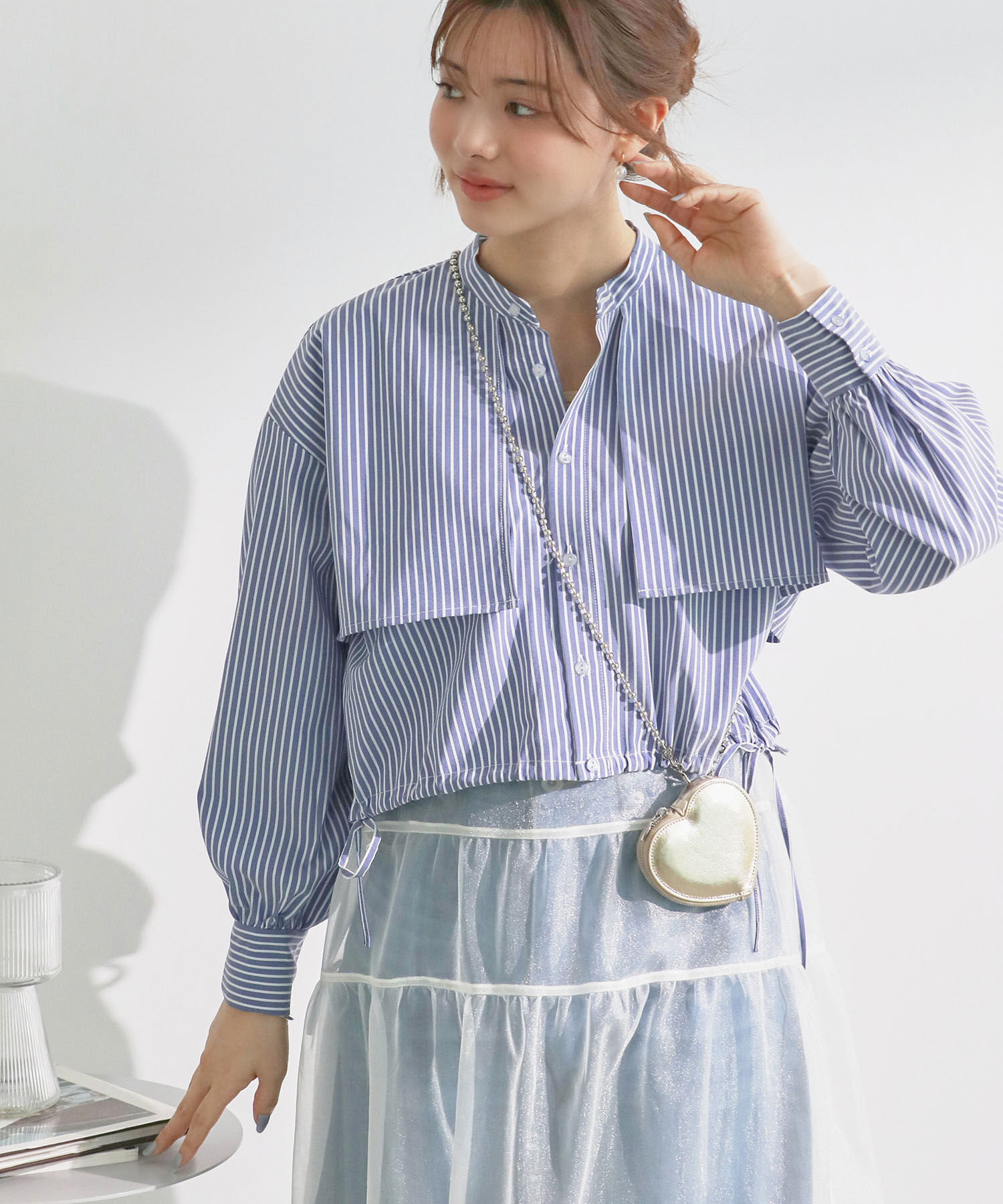 Rope&rsquo;Picnic「ヨークドロストクロップドシャツ」|シャツ・ブラウス|