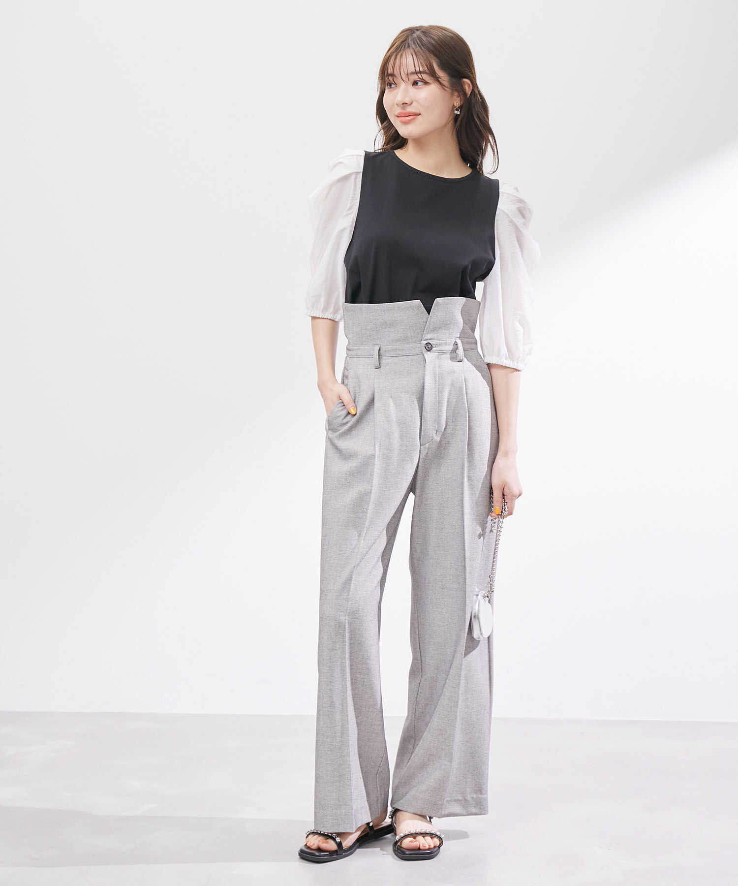 Rope&rsquo;Picnic「袖異素材カットトップス」|Tシャツ・カットソー|