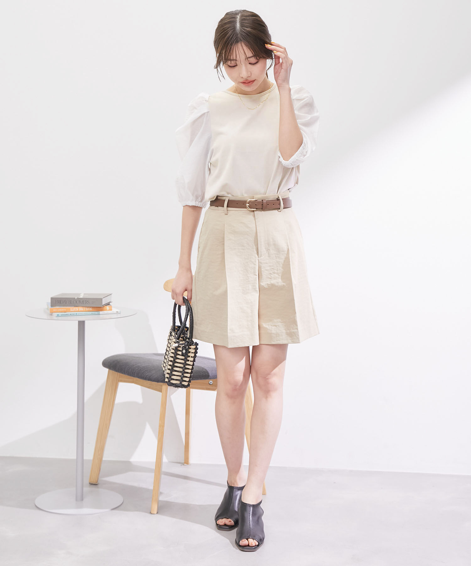 Rope&rsquo;Picnic「袖異素材カットトップス」|Tシャツ・カットソー|