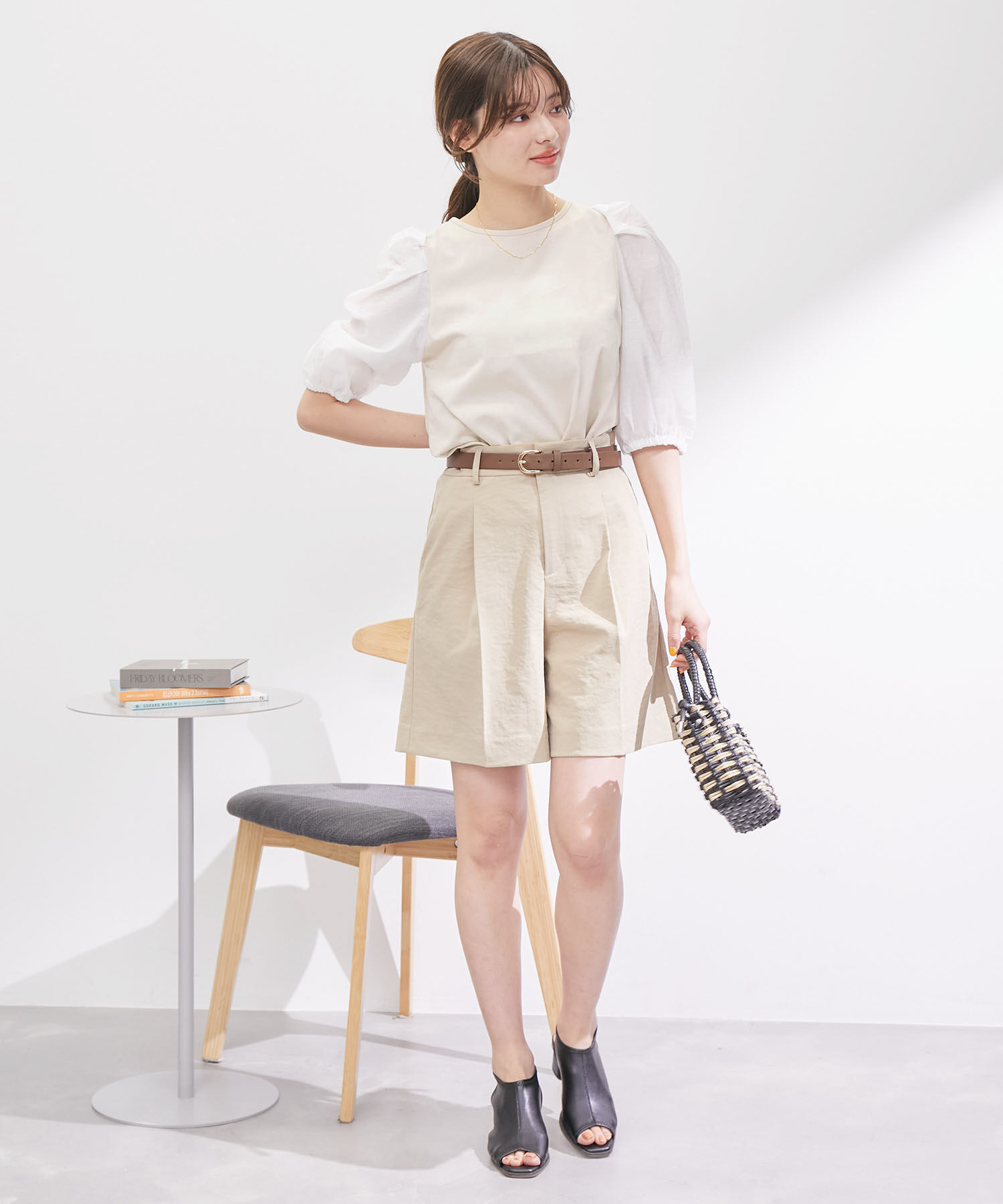 Rope&rsquo;Picnic「袖異素材カットトップス」|Tシャツ・カットソー|