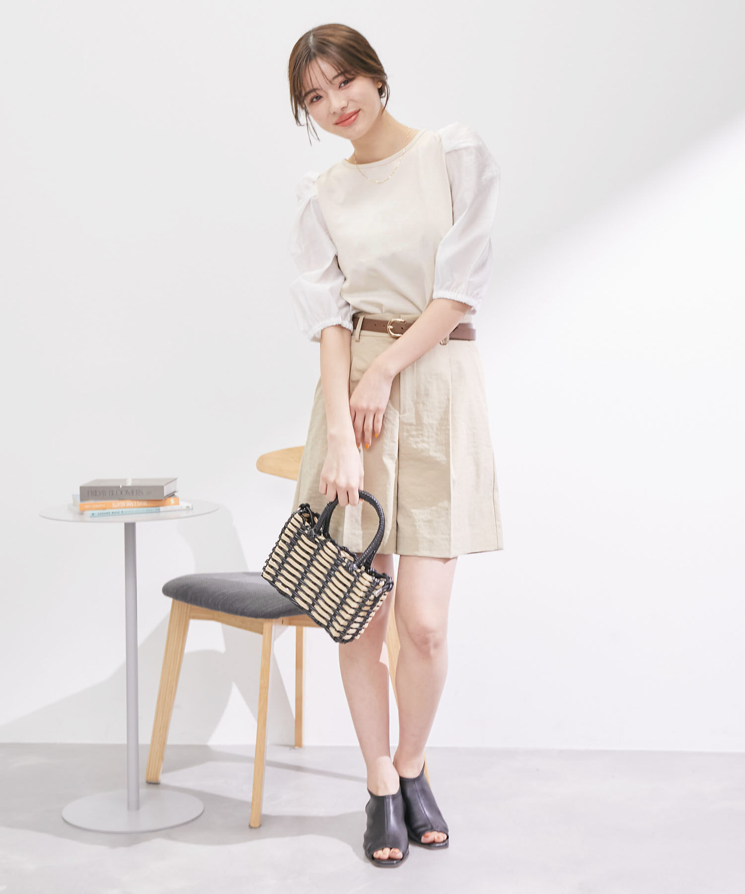 Rope&rsquo;Picnic「袖異素材カットトップス」|Tシャツ・カットソー|