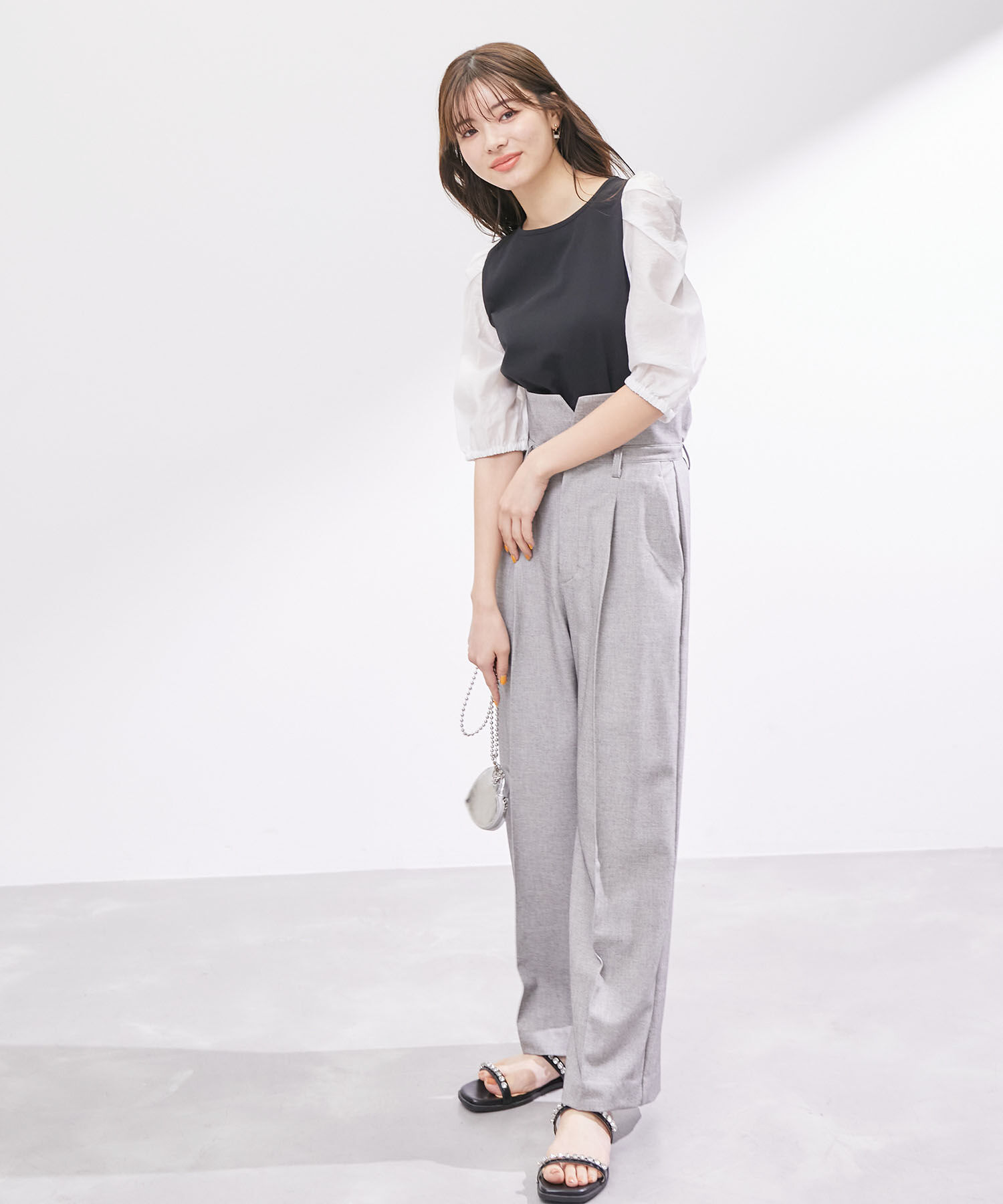 Rope&rsquo;Picnic「袖異素材カットトップス」|Tシャツ・カットソー|