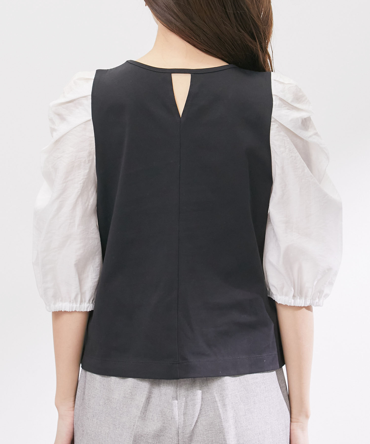 Rope&rsquo;Picnic「袖異素材カットトップス」|Tシャツ・カットソー|