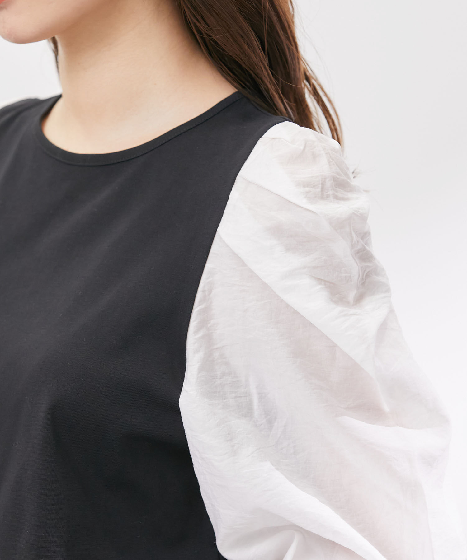 Rope&rsquo;Picnic「袖異素材カットトップス」|Tシャツ・カットソー|