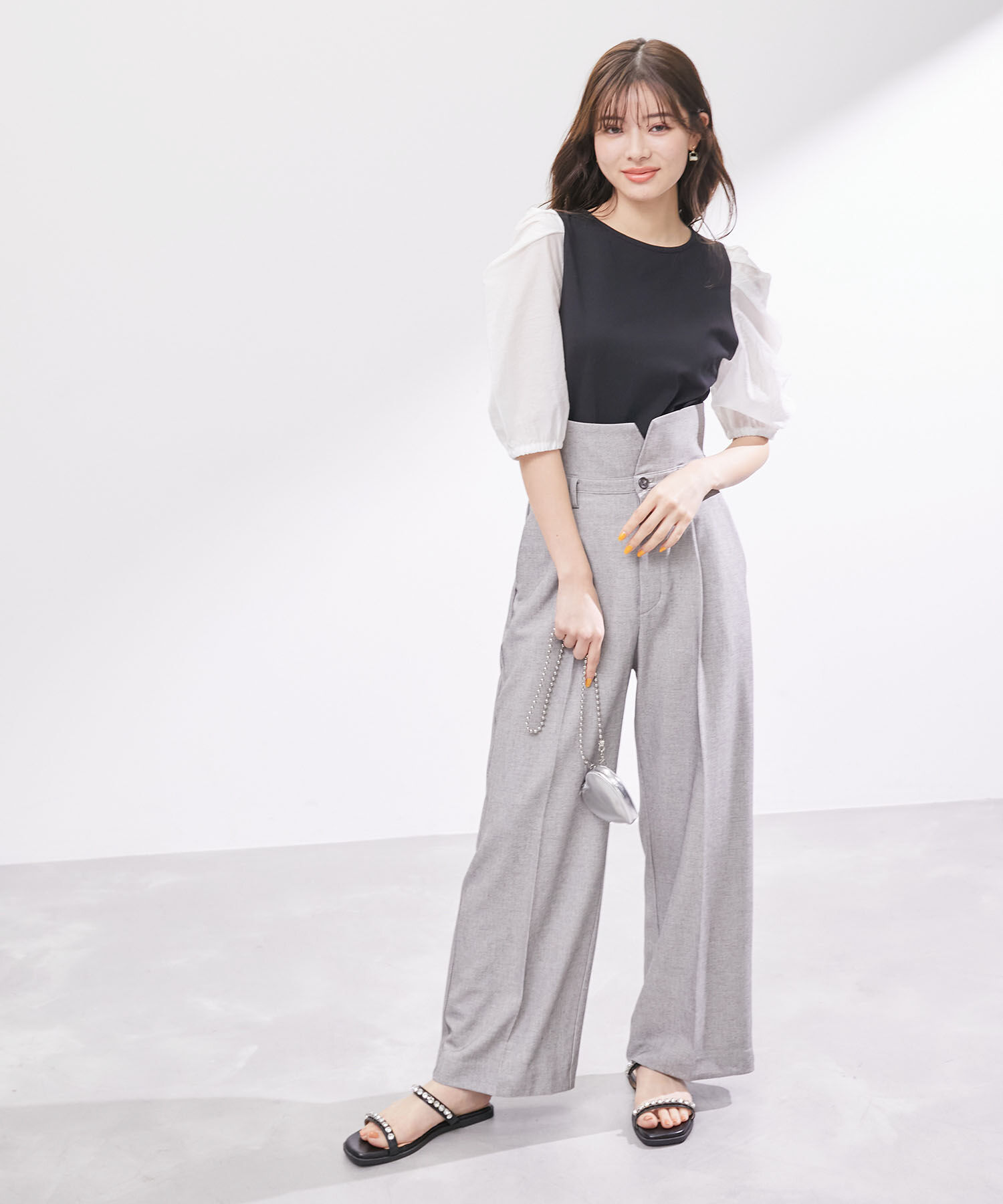 Rope&rsquo;Picnic「袖異素材カットトップス」|Tシャツ・カットソー|