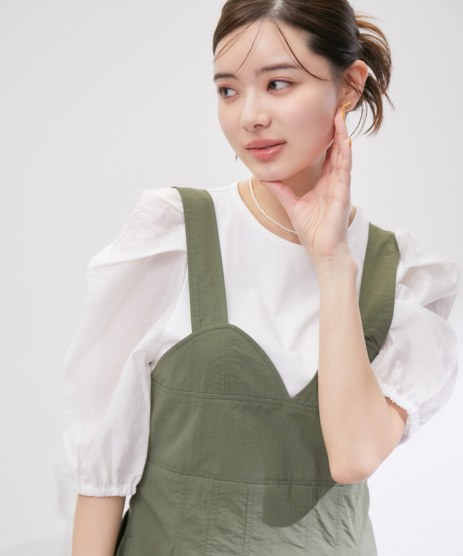 Rope&rsquo;Picnic「袖異素材カットトップス」|Tシャツ・カットソー|オフホワイト(15)