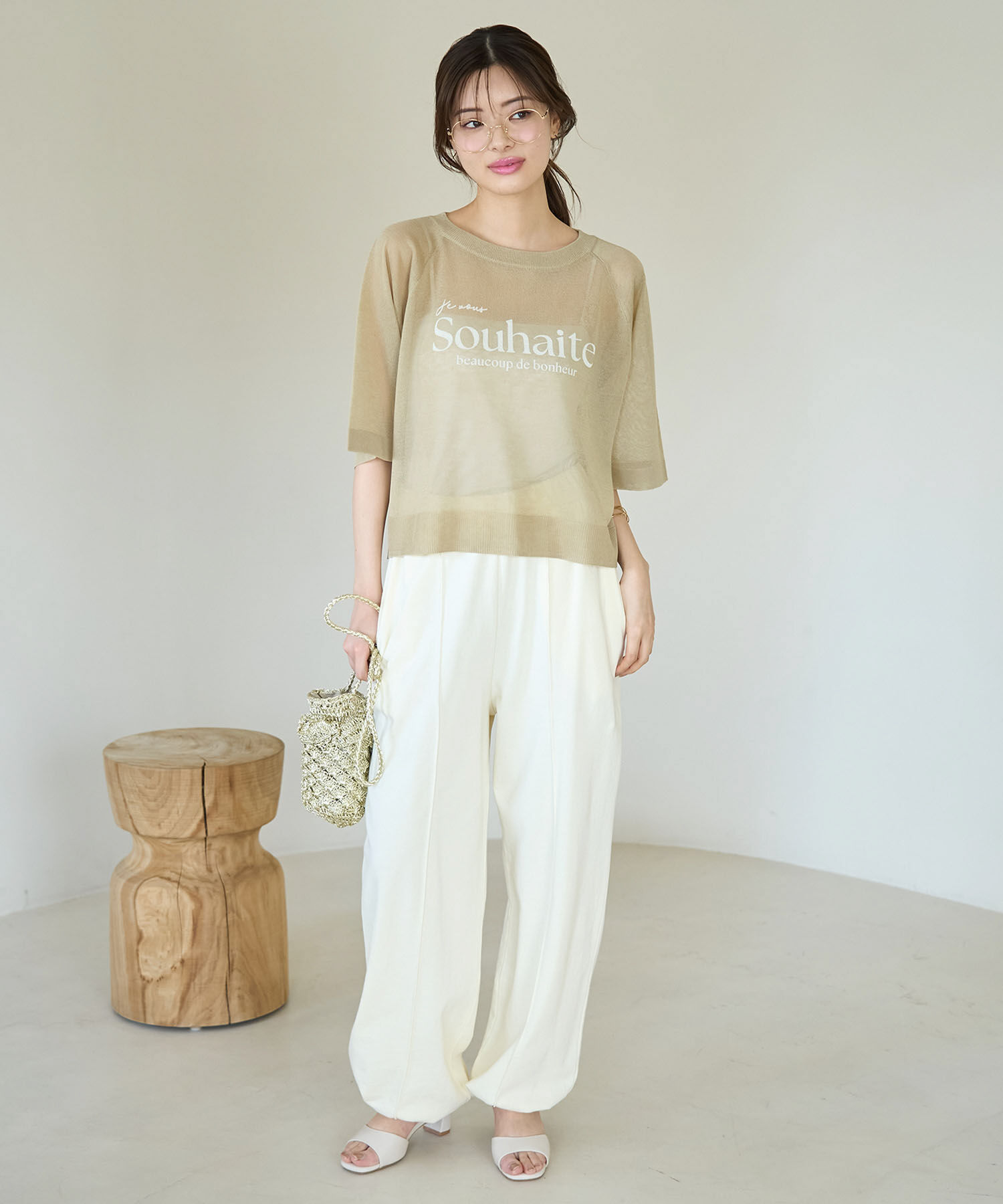 Rope&rsquo;Picnic「ロゴプリントシアーニットプルオーバー」|ニット・セーター|