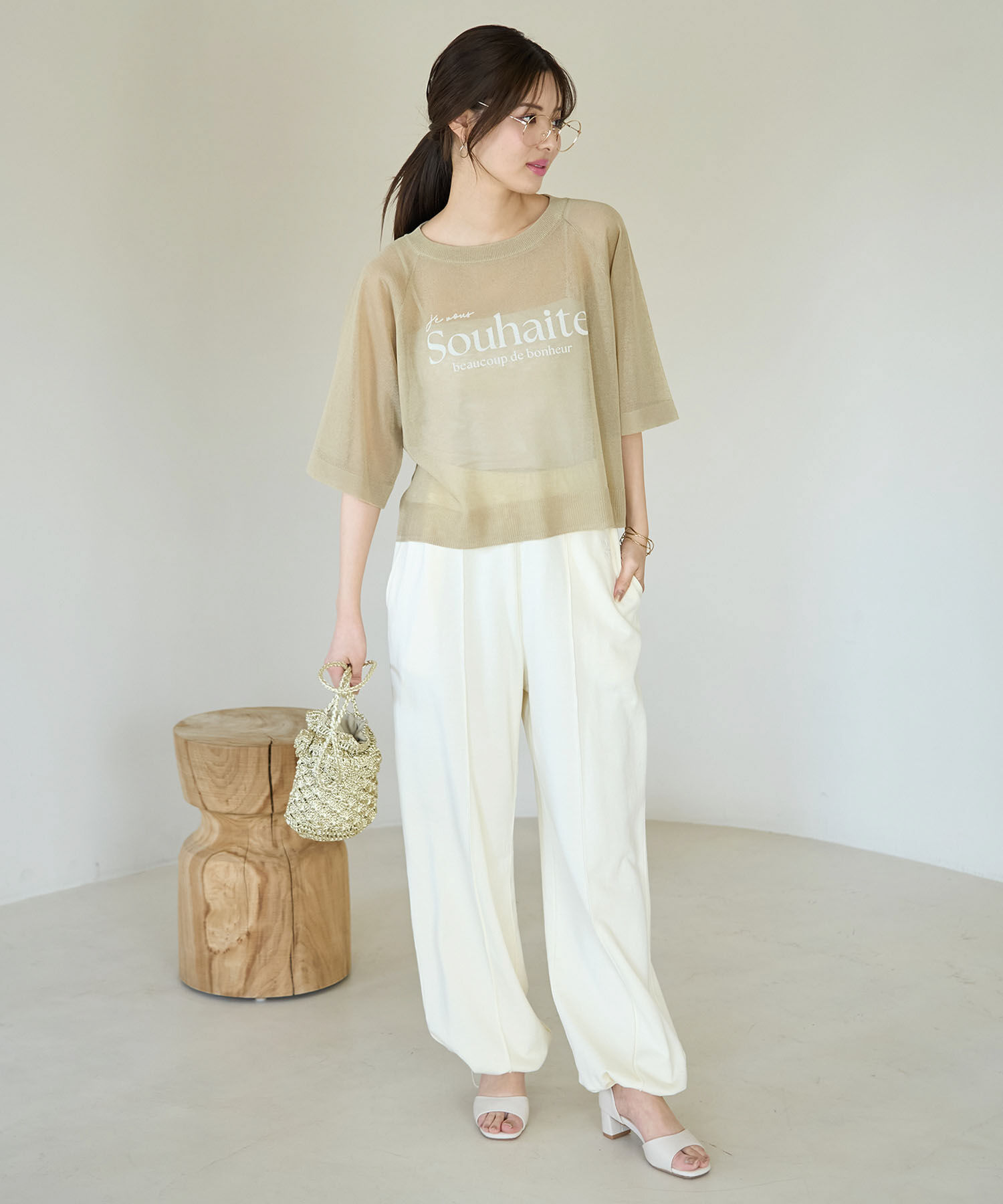 Rope&rsquo;Picnic「ロゴプリントシアーニットプルオーバー」|ニット・セーター|