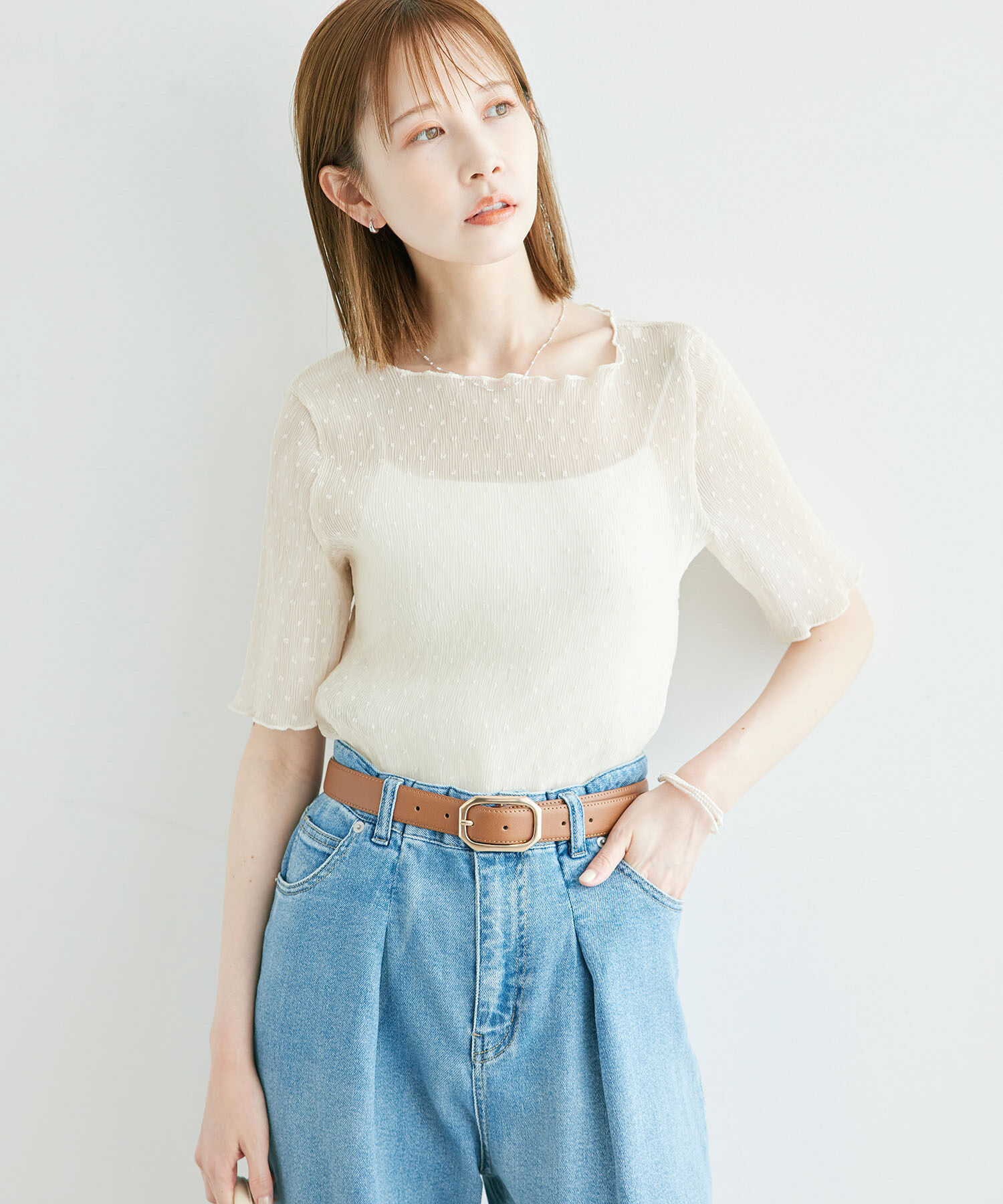 Rope&rsquo;Picnic「ドットシアーブラウス」|シャツ・ブラウス|