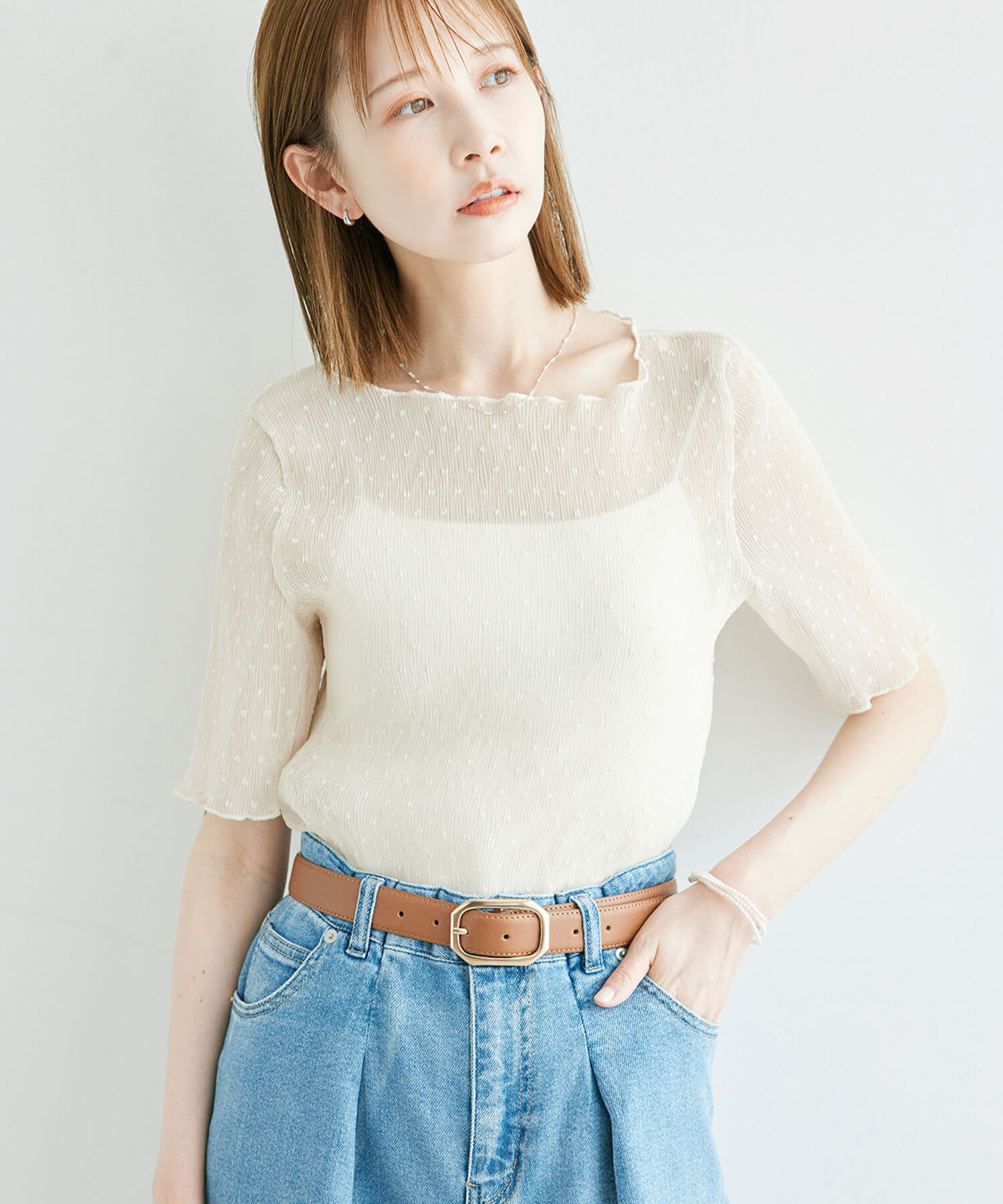 Rope&rsquo;Picnic「ドットシアーブラウス」|シャツ・ブラウス|ホワイト系(12)