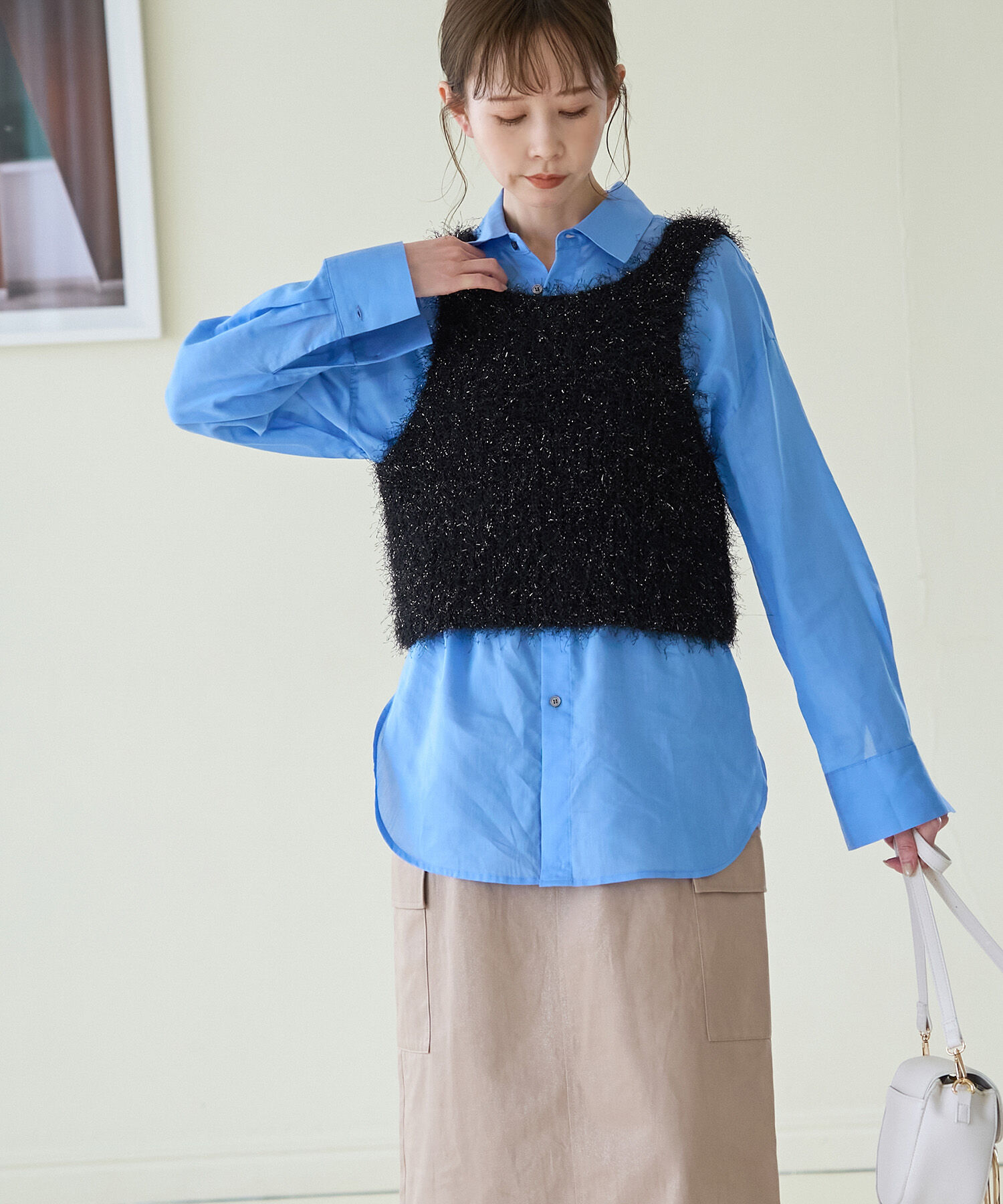 Rope&rsquo;Picnic「ラメフェザージレ/2WAY・リンクコーデ」|ベスト・ジレ|