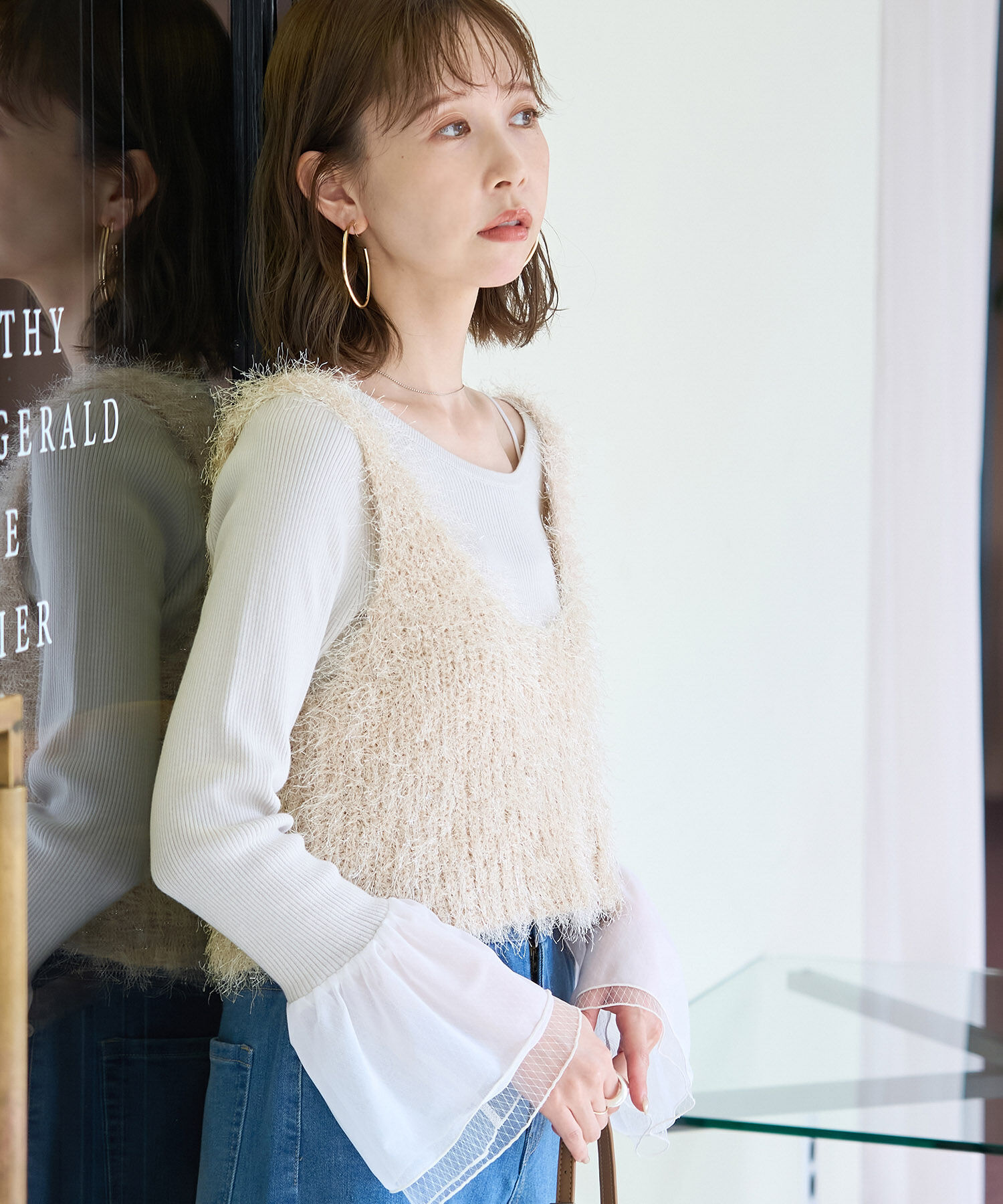 Rope&rsquo;Picnic「ラメフェザージレ/2WAY・リンクコーデ」|ベスト・ジレ|