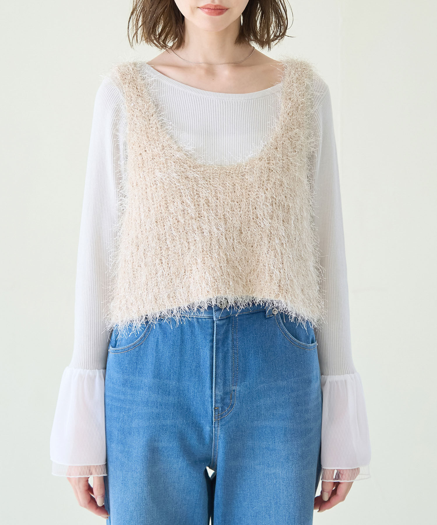 Rope&rsquo;Picnic「ラメフェザージレ/2WAY・リンクコーデ」|ベスト・ジレ|