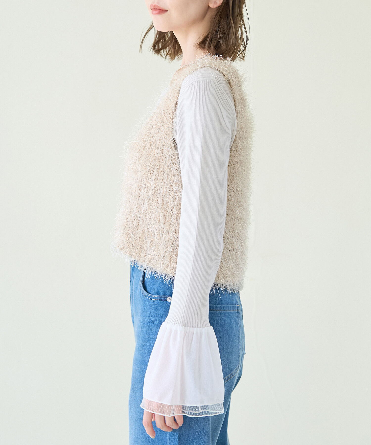 Rope&rsquo;Picnic「ラメフェザージレ/2WAY・リンクコーデ」|ベスト・ジレ|