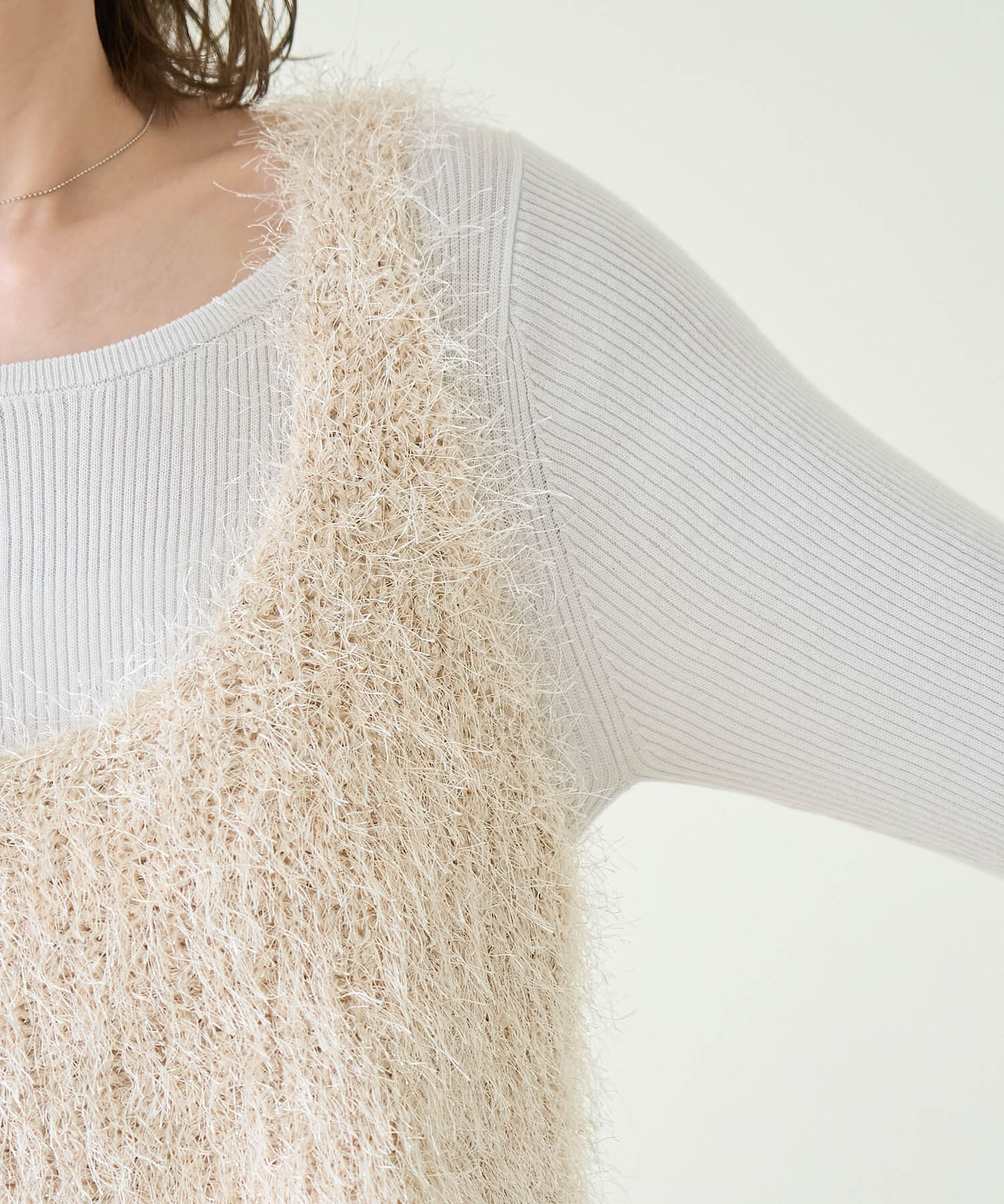 Rope&rsquo;Picnic「ラメフェザージレ/2WAY・リンクコーデ」|ベスト・ジレ|