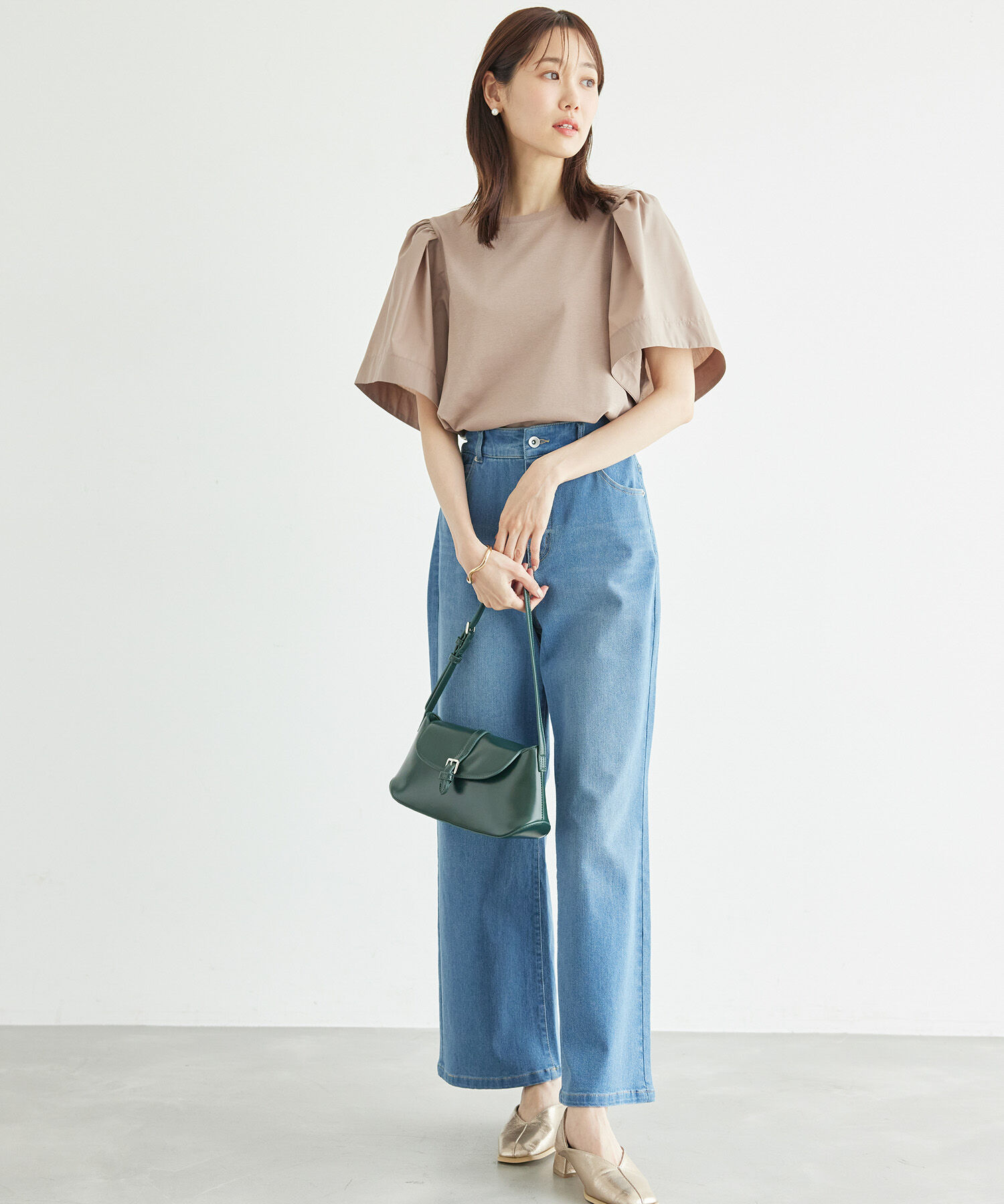 Rope&rsquo;Picnic「布帛ボリューム袖カットソートップス」|Tシャツ・カットソー|