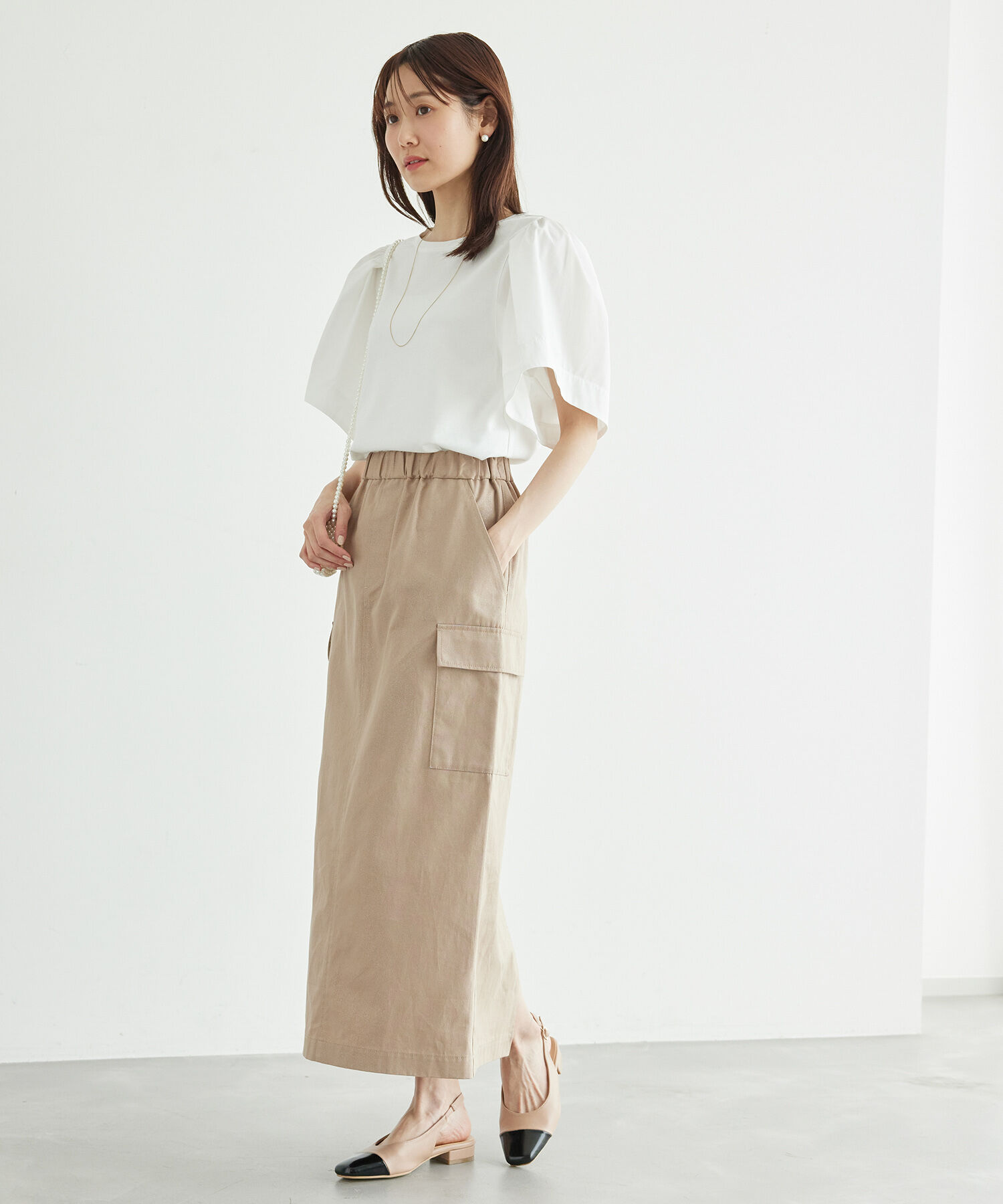 Rope&rsquo;Picnic「布帛ボリューム袖カットソートップス」|Tシャツ・カットソー|