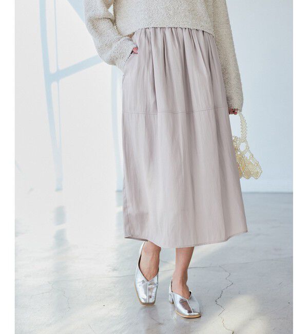 Rope&rsquo;Picnic「切り替えギャザーフレアスカート」|スカート|