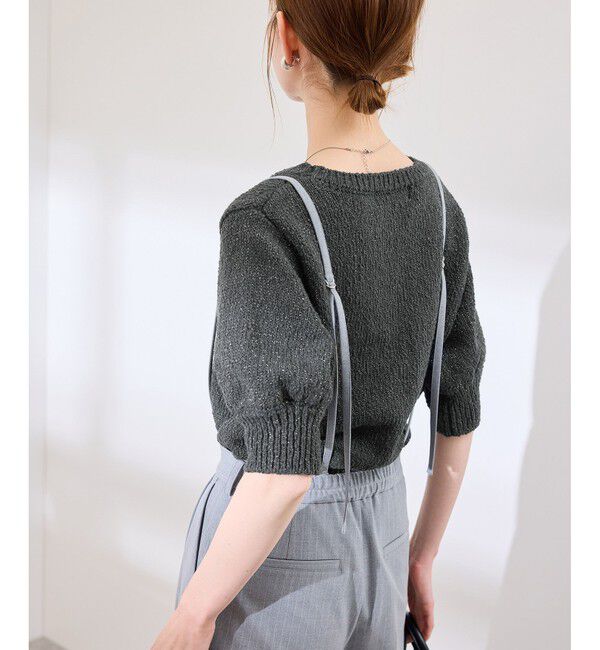 Rope&rsquo;Picnic「ラメ混綿ニットハーフスリーブプルオーバー」|ニット・セーター|