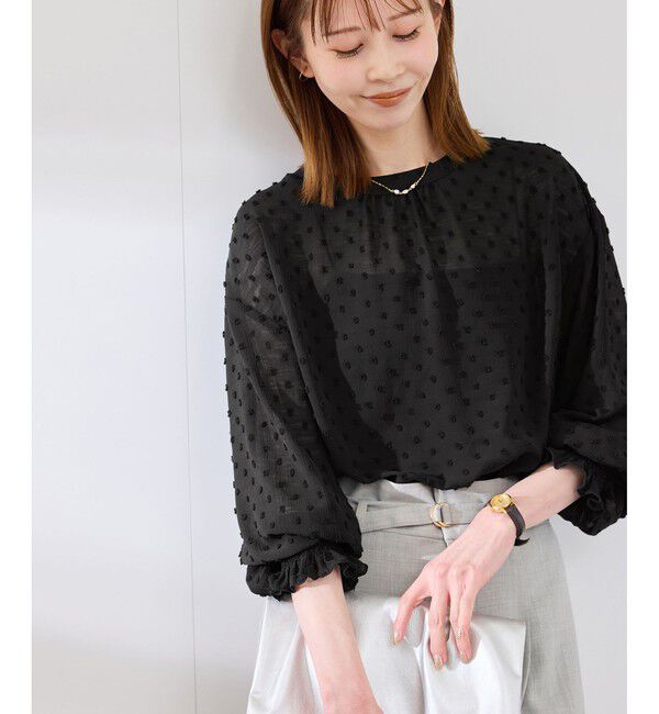 Rope&rsquo;Picnic「袖コンシャスドットシアーブラウス」|シャツ・ブラウス|クロメイン