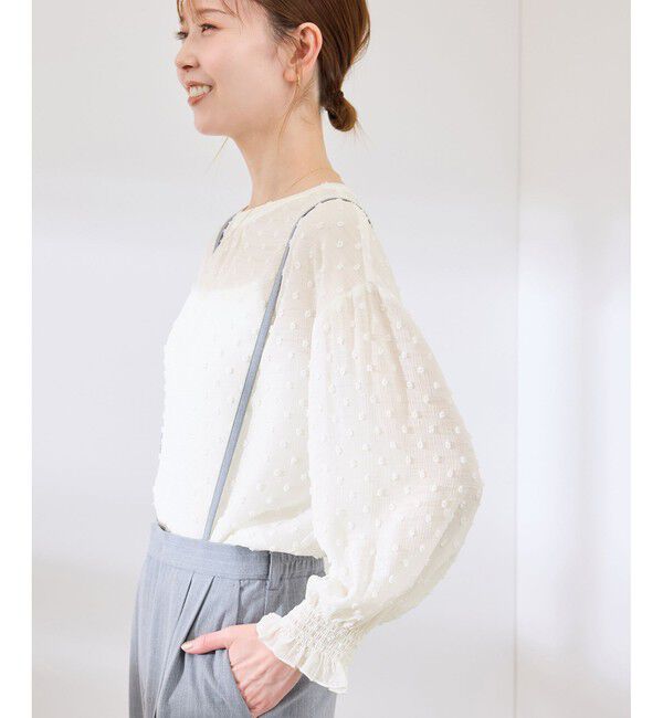 Rope&rsquo;Picnic「袖コンシャスドットシアーブラウス」|シャツ・ブラウス|