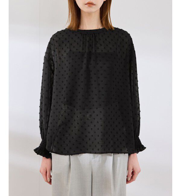 Rope&rsquo;Picnic「袖コンシャスドットシアーブラウス」|シャツ・ブラウス|