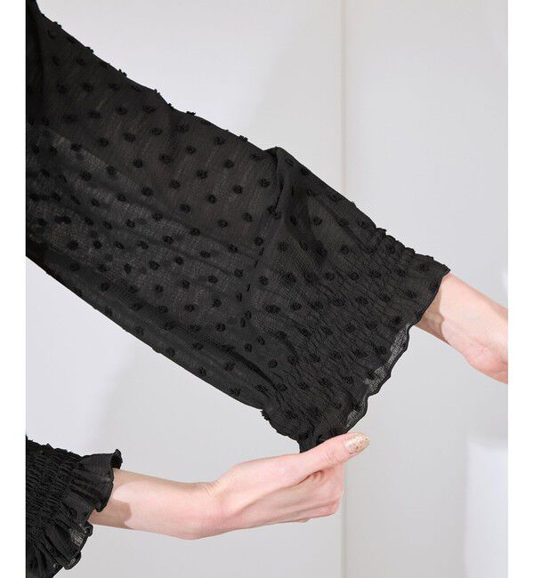 Rope&rsquo;Picnic「袖コンシャスドットシアーブラウス」|シャツ・ブラウス|