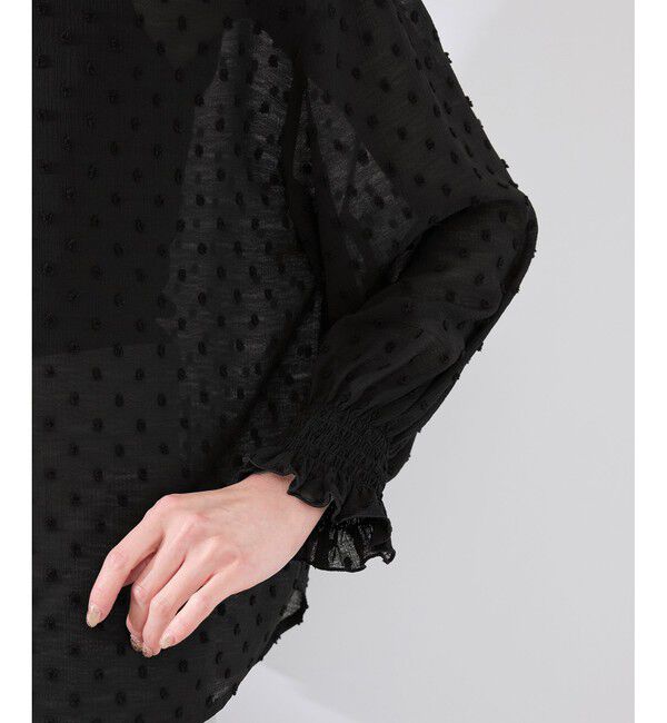 Rope&rsquo;Picnic「袖コンシャスドットシアーブラウス」|シャツ・ブラウス|