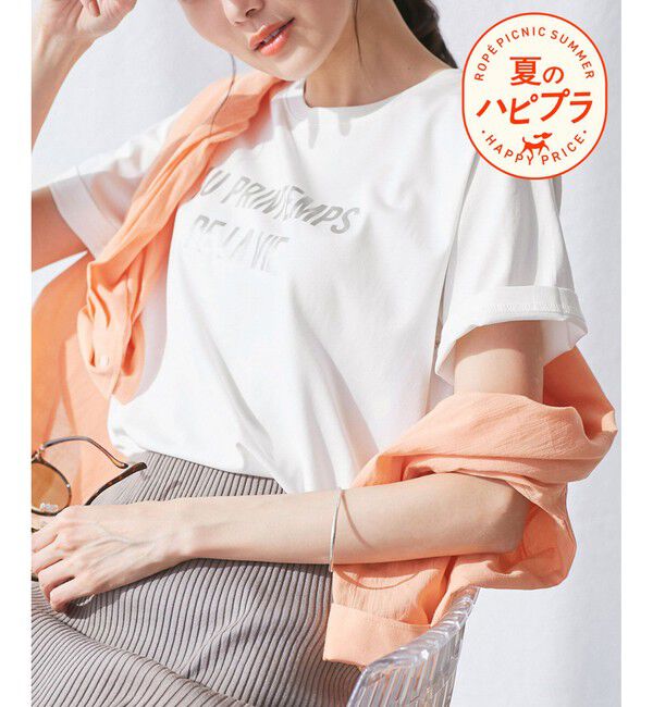 Rope&rsquo;Picnic「【UVカット・洗濯機OK・接触冷感】RENUロゴTシャツ」|Tシャツ・カットソー|ホワイト(10)