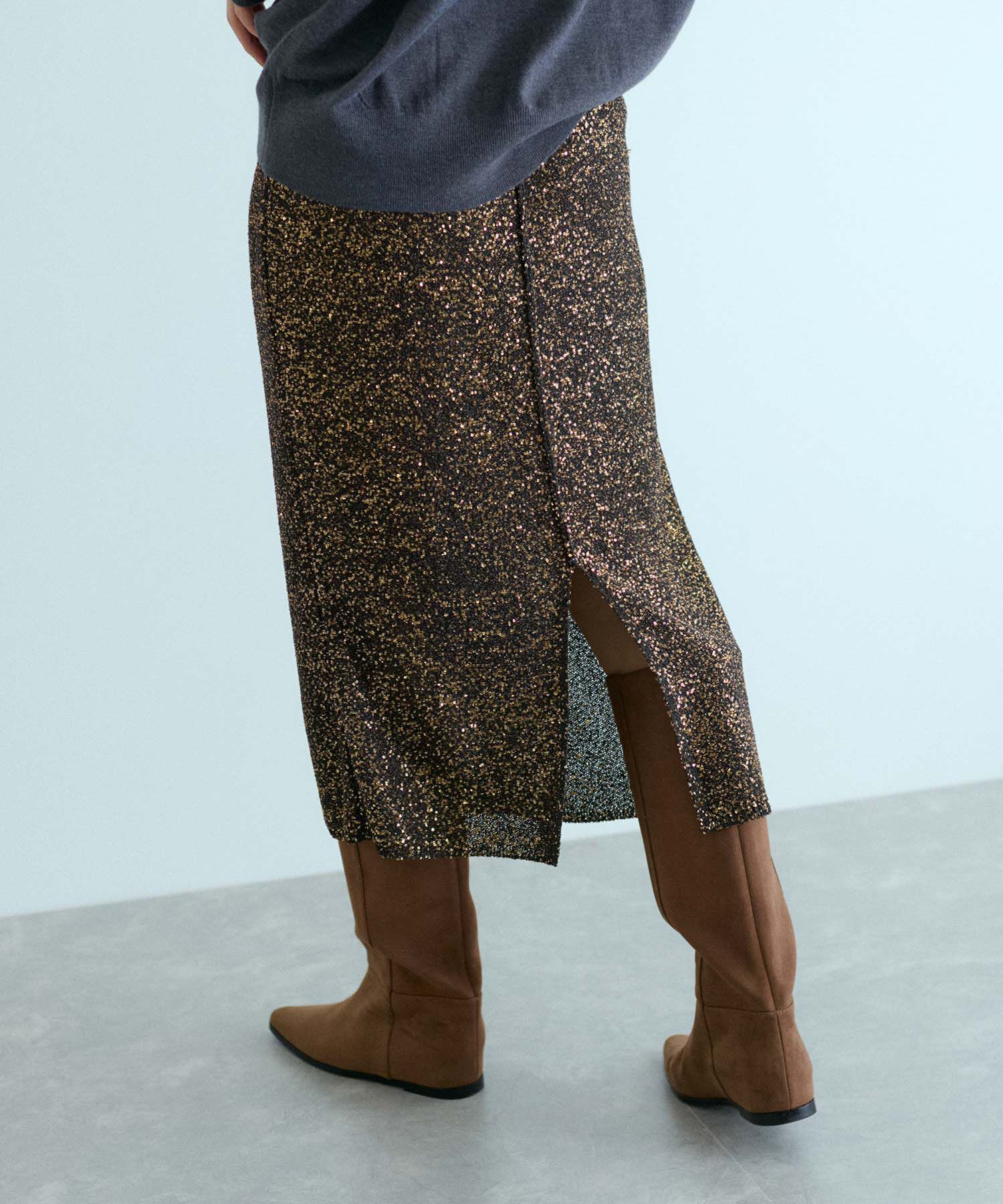 ADAM ET ROPE'「スパンコールニットスカート」|スカート|