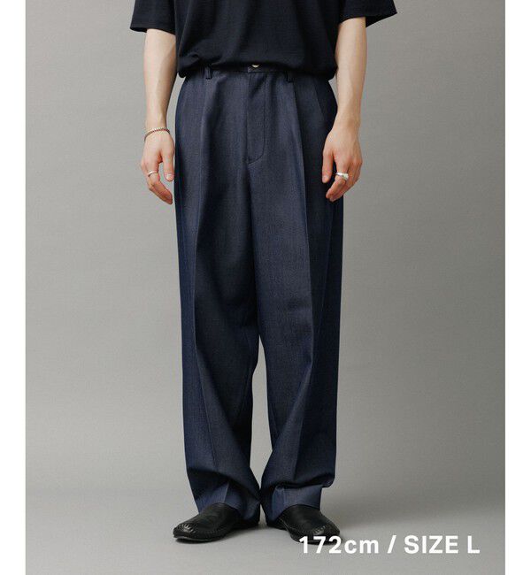 ADAM ET ROPE'「NIKKE ワイド イージー スラックスデニム / ADAM ET ROPE' JEANS -GRID-」|デニム|