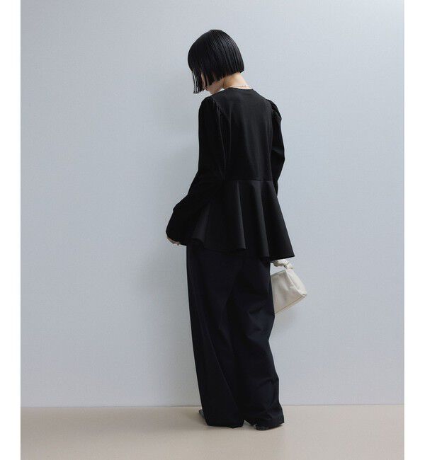 ADAM ET ROPE'「【WEB限定】フリルペプラムロングスリーブカットソー」|Tシャツ・カットソー|