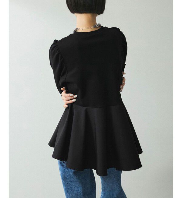 ADAM ET ROPE'「【WEB限定】フリルペプラムロングスリーブカットソー」|Tシャツ・カットソー|