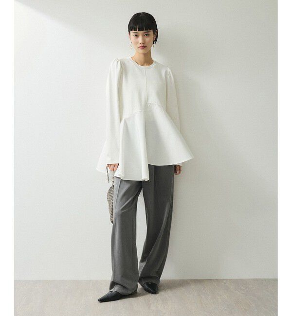 ADAM ET ROPE'「【WEB限定】フリルペプラムロングスリーブカットソー」|Tシャツ・カットソー|