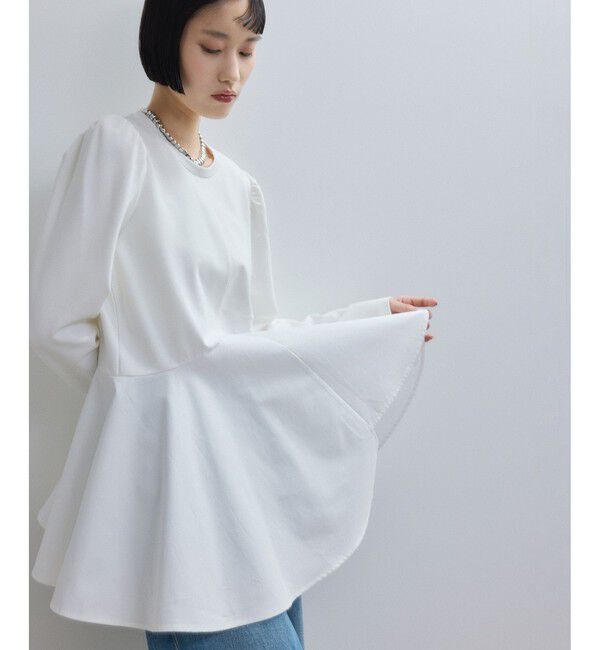 ADAM ET ROPE'「【WEB限定】フリルペプラムロングスリーブカットソー」|Tシャツ・カットソー|