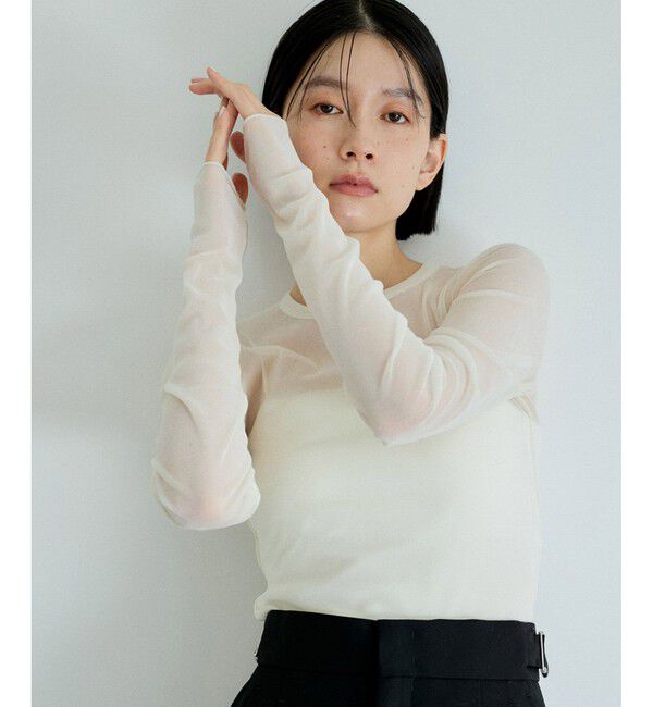 ADAM ET ROPE'「フロッキーチュールクルーネックプルオーバー」|Tシャツ・カットソー|