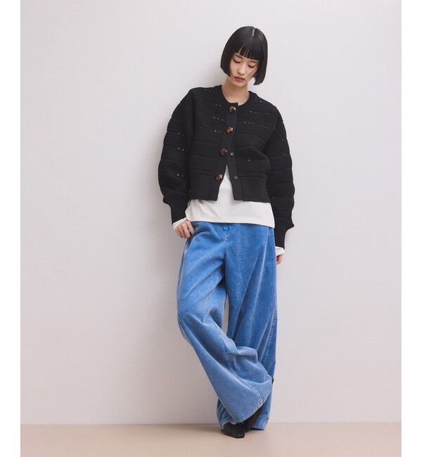 ADAM ET ROPE'「【WEB限定】mixパターンニットカーディガン」|カーディガン|