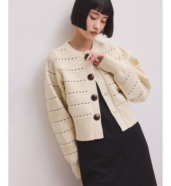 ADAM ET ROPE'「【WEB限定】mixパターンニットカーディガン」|カーディガン|