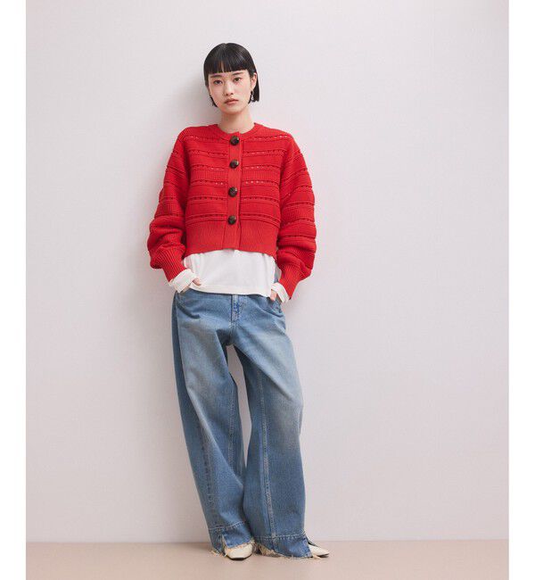 ADAM ET ROPE'「【WEB限定】mixパターンニットカーディガン」|カーディガン|