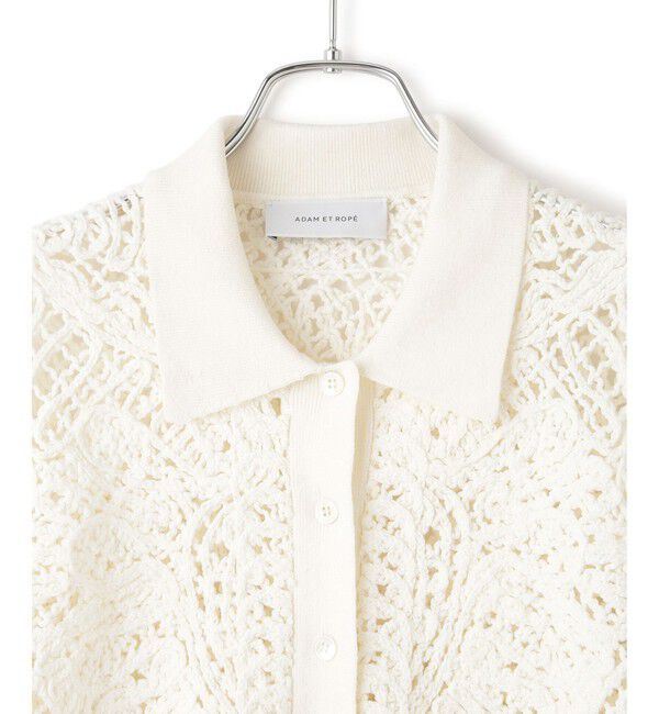 ADAM ET ROPE'「コードレースパターンニットシャツ」|シャツ・ブラウス|