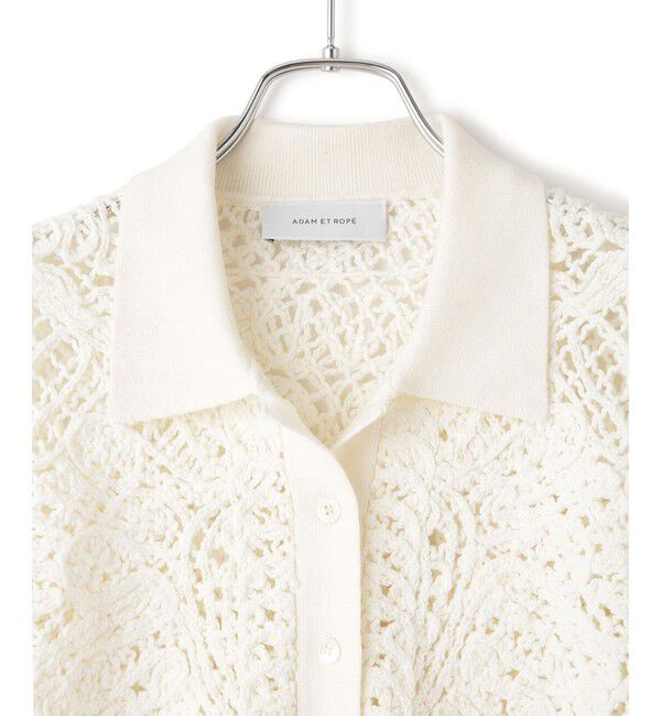 ADAM ET ROPE'「コードレースパターンニットシャツ」|シャツ・ブラウス|
