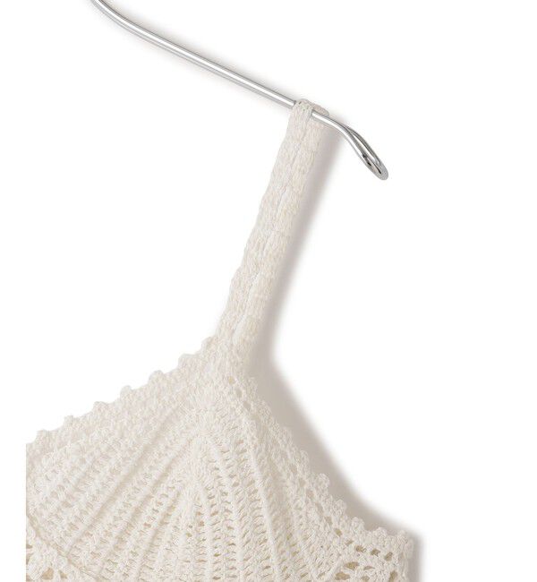 ADAM ET ROPE'「【EMOELLE】コットンリネンクラフトニットトップ」|キャミソール|