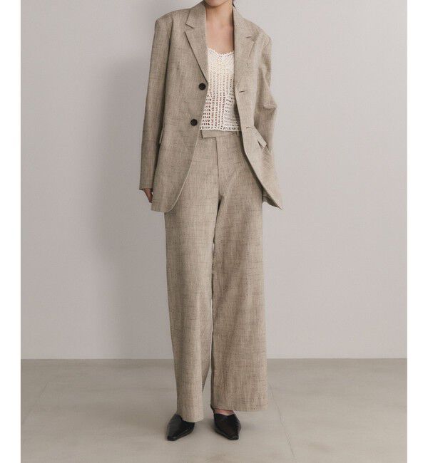 ADAM ET ROPE'「【EMOELLE】コットンリネンクラフトニットトップ」|キャミソール|