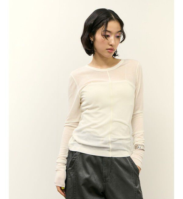 ADAM ET ROPE'「リブコンビロンT」|Tシャツ・カットソー|