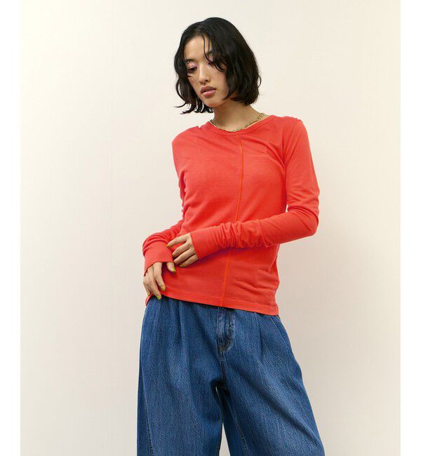 ADAM ET ROPE'「リブコンビロンT」|Tシャツ・カットソー|