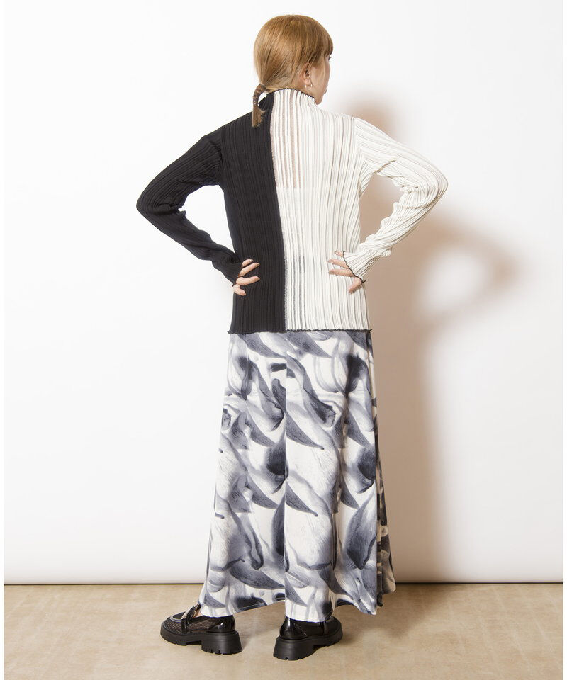  「シアー切替ニットプルオーバー」|ニット・セーター|